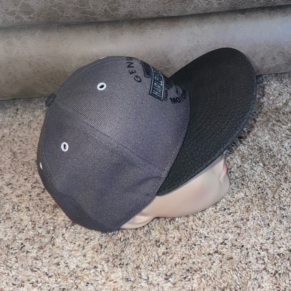 Harley Davidson Men's 7 3/8 Genuine New Era Cap Hat Black Embroided - Picture 2 of 5